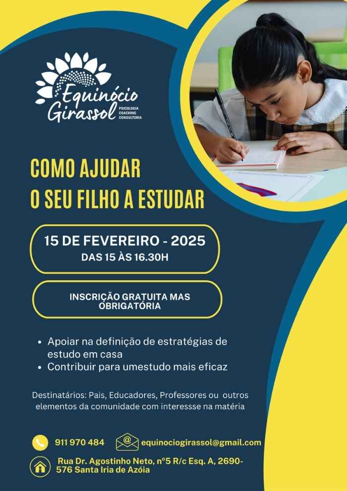 Como ajudar o seu filho a estudar evento gratuito lisboa santa iria da azoia